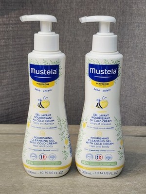 LOT O 2 Mustela Nourishing Cleansing Gel Cold Cream Hair Body Wash 300ml  6/2027