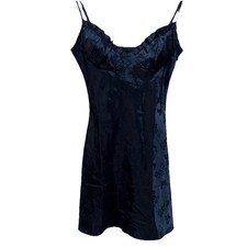 L.A. Hearts Babydoll Slip Dress XS Blue Satin Butterfly Floral Y2K Fairy