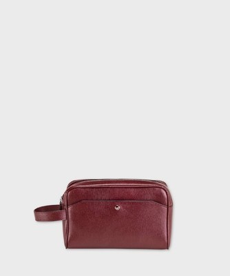 Montegrappa Signet Burgundy Saffiano Leather Hand Clutch IC00PR01