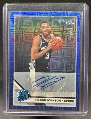 2019-20 Panini Donruss Keldon Johnson Rated Rookie Blue Infinite RC Auto #/35