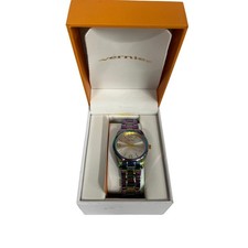 Vernier Womens 32mm Round Link Watch Rainbow oil silk iridescent finish NEW
