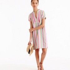 J. Crew Rainbow Colorful Candy Striped Dress