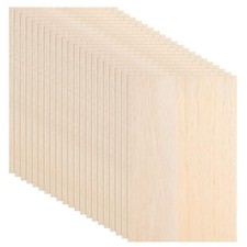 20 Pack Balsa Wood Sheets, 8”x12”x1/16”, Thin Natural Unfinished Wood for Cra...