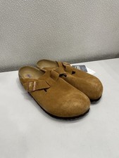 Birkenstock Boston Soft Footbed Suede Leather Clog Unisex W11, M9 In Mink