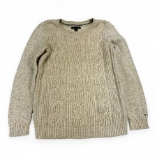 Tommy Hilfiger Cable Knit Crewneck Sweater S Cream