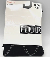 HUE Black Diamond on Diamond Control Top Tights Women's Size S/M  U16749