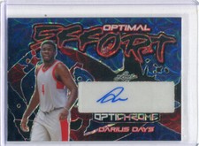 2022-23 Leaf Optichrome Optimal Effort Darius Days Rookie Auto 4/4   Jersey #