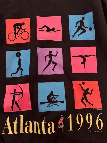 Vintage Atlanta 1996 Olympics Champion Kids Sweatshirt | Vintage 90s Black - Picture 6 of 9