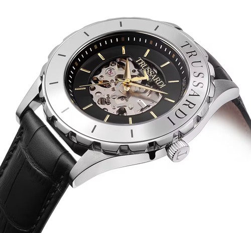 Orologio Trussardi Automatico Pelle Acciaio Quadrante Scheletrico Vetro Zaffiro - Imagen 3 de 3