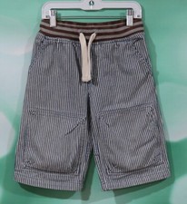 Mini Boden Size 8 Boys Blue White Drawstring Elastic Waist Shorts .