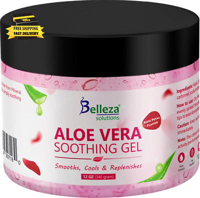 Aloe Vera Soothing Gel from Freshly Cut 100% Pure Aloe - Big 12Oz - Vegan, Unsce