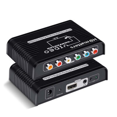 RCA Component Video Ypbpr+Digital/Analog Coaxial Audio to HDMI Converter for PS2