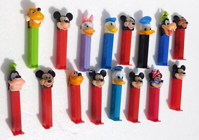 VTG PEZ DISNEY LOT 16 Dispensers Mickey Mouse Minnie Donald Duck Daisy Pluto &