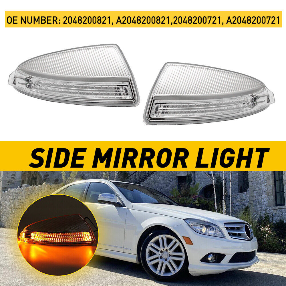 2Pcs Side Mirror Turn Signal Lamp FIT Mercedes Benz C250 C300 C350 C63 AMG 08-15