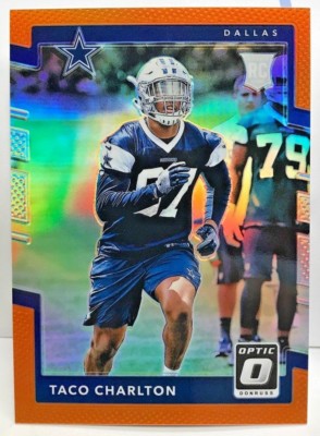 Taco Charlton 2017 Donruss Optic ORANGE Prizm Refractor RC #'d 133/199 - COWBOYS