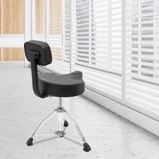 Saddle Drum Throne Backrest Support - Biker Seat Padded Music Guitar Stool Chair