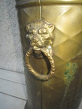 Antique Umbrella Or Cane Stand In Brass 19th Century