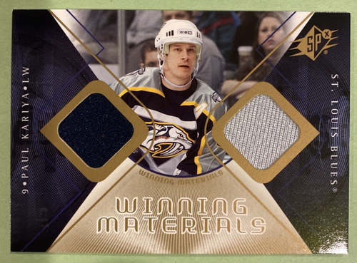 PAUL KARIYA / 2007-08 UPPER DECK SPX WINNING MATERIALS WM-PK ST. LOUIS BLUES**