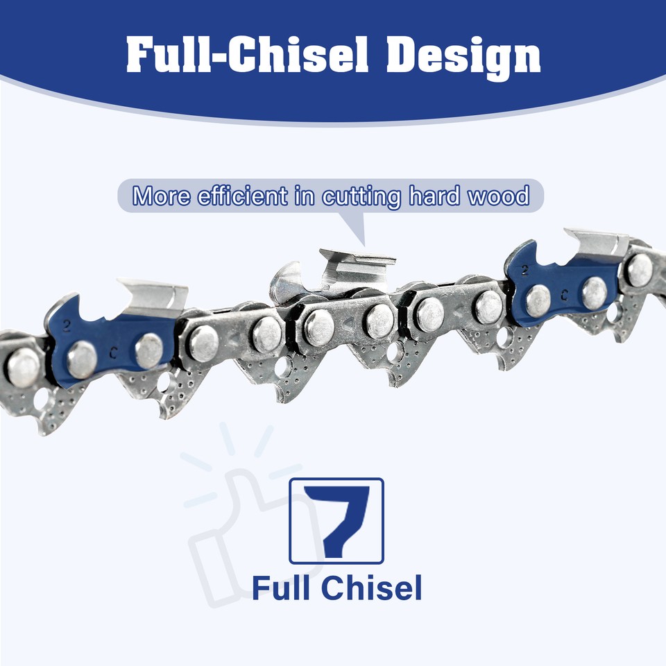 2 Pack 24" Archer MOTOSEGA CATENA 3/8" Piena Scalpello .050 - Foto 8