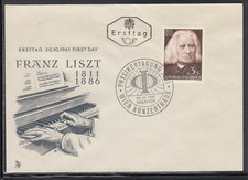 Austria FDC Franz List Mi 1099, Vienna 20.10.61