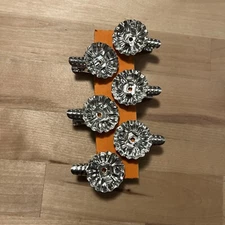 Lot Of 6 Vintage Metal Clip-On Pinecone-Shaped Christmas Tree Candle Holders