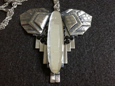 Ermani Bulatti, Vintage Butterfly Necklace ''Insect Series'' Silver Plated