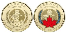 2020 Canada One 1 Dollar 75th Anniversary UN Charter Colored Non Colored Coins
