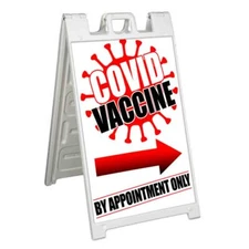 VIRUS VACCINE RIGHT ARROW Signicade 24x36 Aframe Sidewalk Sign Banner Decal