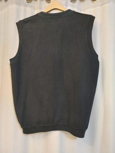 Bob Timberlake Sleeveless V Neck Sweater Vest Mens Large Black Cotton Fade - Picture 3 of 5
