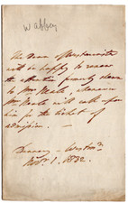 John Ireland, Dean of Westminster Signed Letter 1832 / Autographed