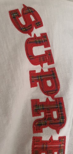 FW20 Supreme à Carreaux en Applique S/S HAUT S Petit T-Shirt - Photo 4 sur 8