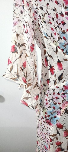 DIANE VON FURSTENBERG FLORAL PRINT SHEER DRESS SZ S - Picture 10 of 12