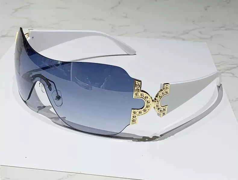 Pink Eyewear Women Sunglasses Shield Wrap Around Fashion Designer One Lens Shade - Picture 14 of 14