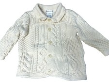 Ralph Lauren Boy Girl Knit Cotton Cardigan Sweater Cream Sz 6M