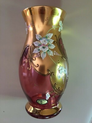 BOHEMIA made in CZECHOSLOVAKIA　vase Authentic Bohemian Porcelain Royal Dux Cobalt Blue, White