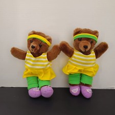 Vintage 80s Workout Teddy Bear Plush Stuffed Animal Toy Leg Warmers Aerobics Gym