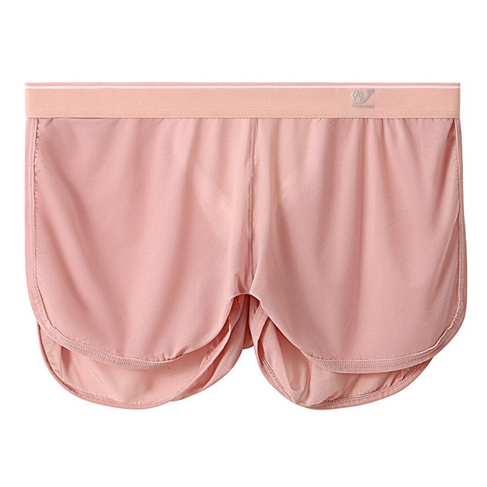 Breathable Men's Silk Boxer Briefs Underwear Ultra Thin Low Waist U