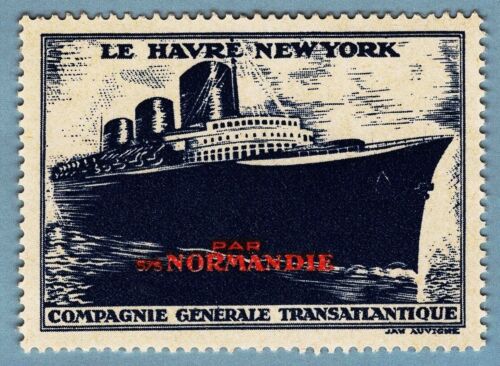 FR0298 Vignette publicitaires: Compagnie Gen. Transatlantique: Le Havre New York - Zdjęcie 1 z 1