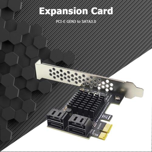 4 Port SATA III PCIe Expansion Card 6Gbps SATA to PCI-e 1X Controller w/ Bracket - Bild 1 von 7