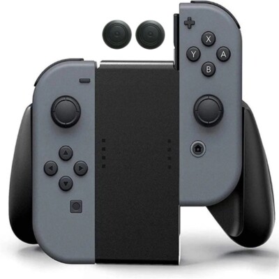 Nintendo Switch Joy-Con Grip Controllerhalter Komfortgriff Halterung +2 Kappe 