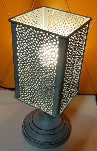 Trio-Leuchten Germany Tischlampe grau Metall shabby chic Landhaus Orient Lampe - Bild 1 von 8