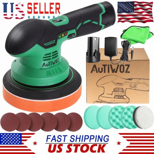 6" Cordless Polisher DA Buffer Sander Polishing Machine Car Detailing Tool Kit