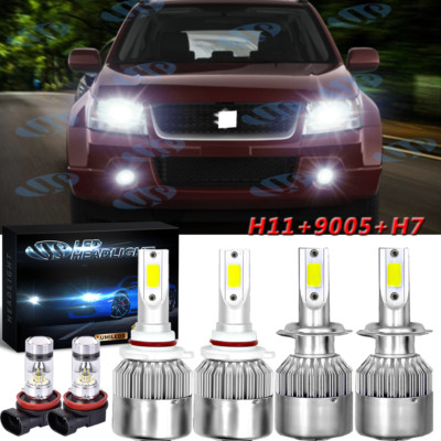 For Suzuki Grand Vitara 2006-2013 6pcs LED Headlight Hi/LoFog Light Combo Bulbs