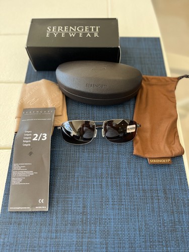 BRAND NEW SERENGETI SUNGLASSES SASSARI 7665 SHINY GUNMETAL POLAR DRIVERS 8 BASE