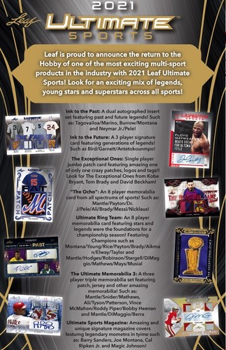2021 LEAF ULTIMATE SPORTS FACTORY SEALED CASE(10 BOX): KOBE/BRADY/ALI/MARADONA? - Picture 2 of 5