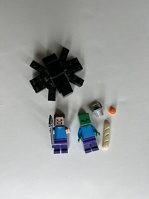 LEGO Minecraft Set# 21113 "THE CAVE" Spider Complete w/ Instructions & MINIFIGS