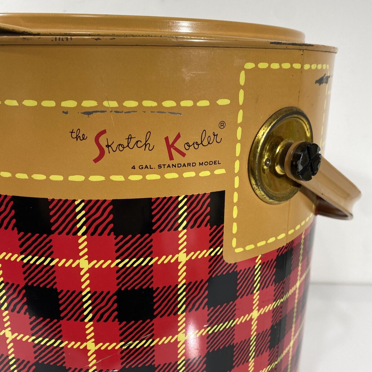 【売り切り御免!】 Red Kooler Corp Skotch Hamilton Vintage Plaid Cooler Metal 30L未満