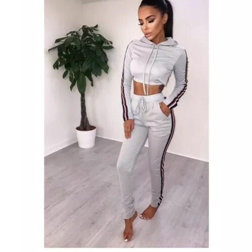 Sorelle grey tracksuit Crop Jumper 