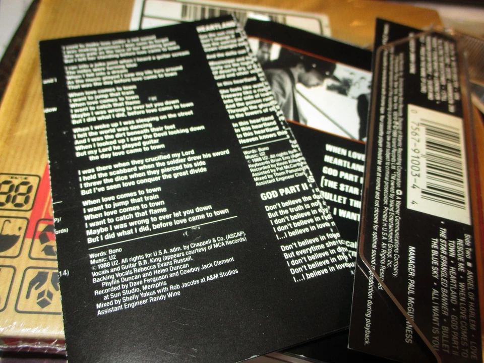 1988 U2 Rattle & Hum US Double Play Cassette Island 91003 VG+ - Image 4 of 4