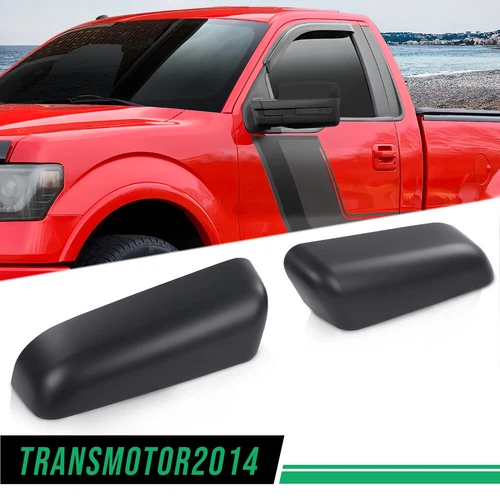 2Pcs Mirror Cover Set Black Fit For 2009-2014 Ford F150 Upper Cap Left & Right